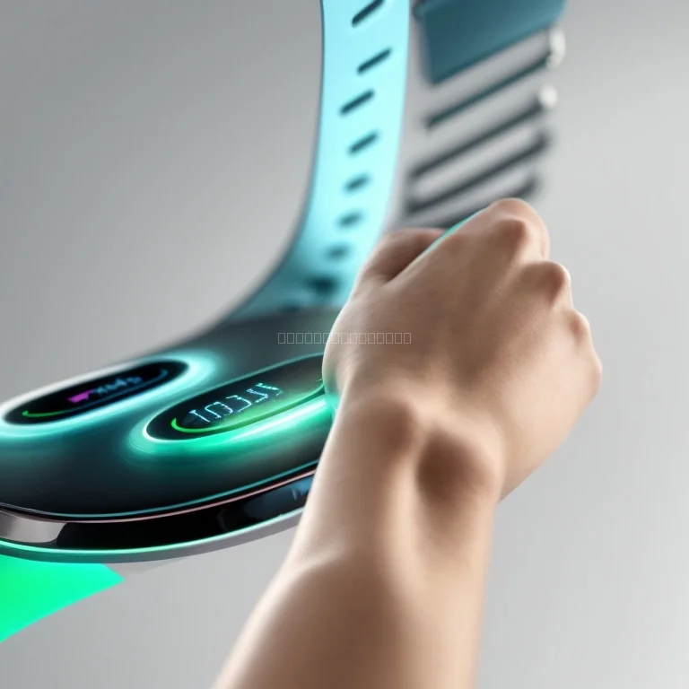 AIフィットネストラッカーを装着したモデル